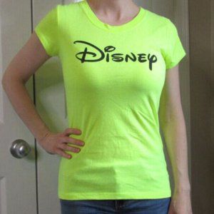 Disney Parks Neon Yellow Tshirt Disneyland Disney World Get ahead Womens size M